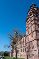 Part of Johannisburg Castle in Aschaffenburg, Germany  with blue sky