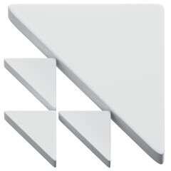 3D White Triangle Cascade Formation Abstract Shape © Flowicon