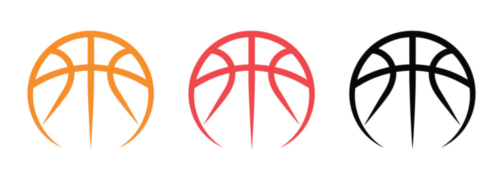 Abstract Basketball Logo Icon, Stylized Sport Ball Emblem for Team Branding, League Identity, and Professional Competition Design Vector Illustration.
