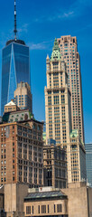 Obraz premium High-rise buildings in downtown Manhattan showcasing New York City commercial and financial district