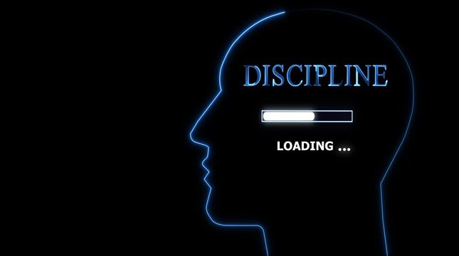 Digital Head Silhouette Loading Bar Concept Showing Discipline Progress Animation digital discipline