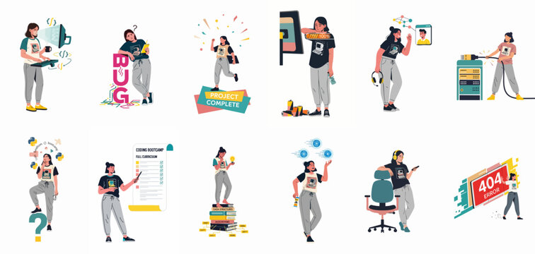 Journey of a female programmer: learning, problem-solving, and achieving success in software development and coding bootcamp.