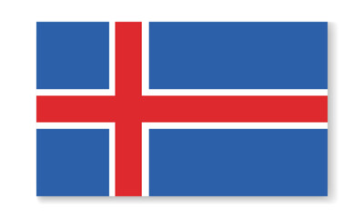 Obraz premium Iceland national flag in flat style. Vector flat background.