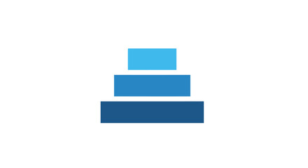 Obraz premium Blue rectangles stacked in pyramid.