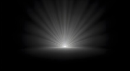 Obraz premium Bright white light beam emanating from a glowing source on a dark stage creating dramatic