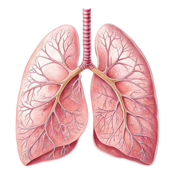 healthy human lungs ,isolated on transparent background png