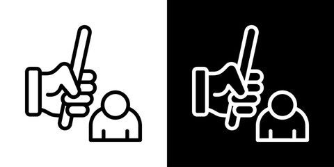 Obraz premium Punishing Icon Of Line Black And White Style Vector Illustrationn