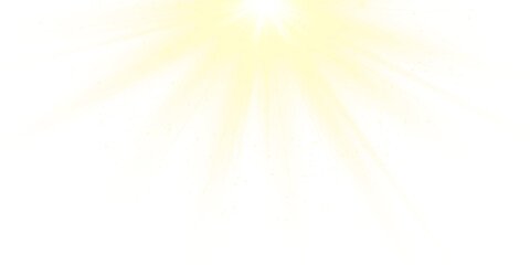 Vector transparent sunlight special lens flare effect. Golden sunbeam, starburst, and glowing rays. Transparent PNG light effect for design overlays and graphics.
