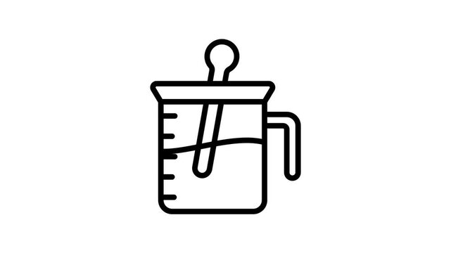 Get a sight of this line animated icon of lab stir beaker
