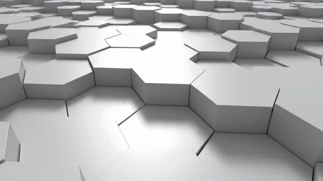Close-up view of hexagonal tiles on a flat surface during the daytime in a bright space