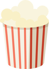 Popcorn bucket cartoon icon. Cinema corn snack