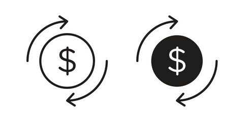 Turnover icon. simple thin line icon vector illustration pack on white