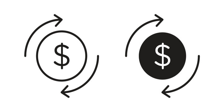 Turnover icon. simple thin line icon vector illustration pack on white