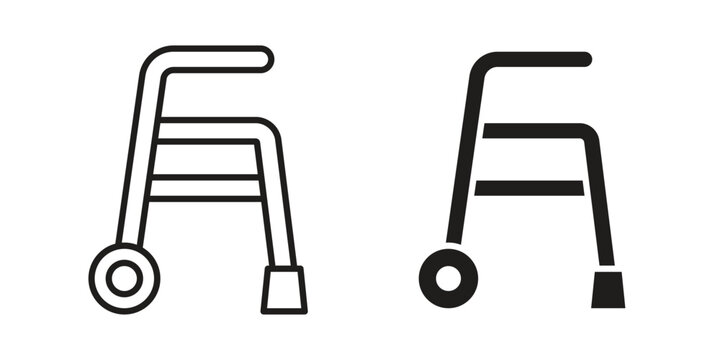Walker icon. simple thin line icon vector illustration pack on white