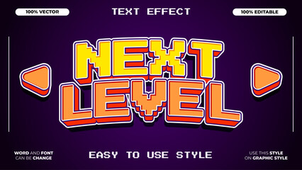 Next Level Text Effect - Pixelated Retro Game Style with Customizable Font Options