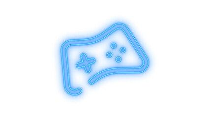 Colorful glowing neon game controller icon isolated on transparent background. Gamepad. Joystick. Console gaming. Entertainment. Video game. © mominulim