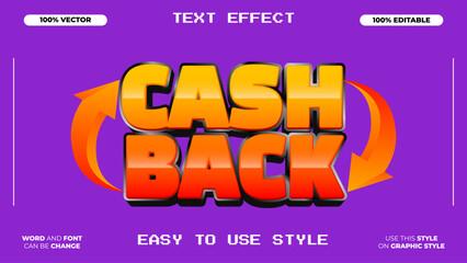 Cash Back Text Effect Style for Graphic Design and Marketing Promotions