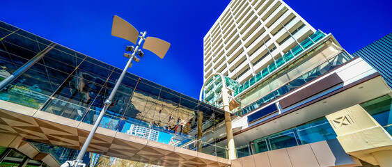 Fototapeta premium Perth, Australia - September 12, 2023: Buildings of Downtown Perth on a sunny day