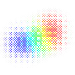 Colorful Radial Halftone, multicolored Dot Gradient Circle, Vibrant Abstract Print Texture