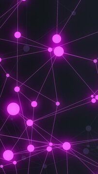 abstract network animation, plexus, vertical video (3d render)