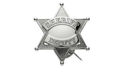 Sheriff deputy star badge isolated on transparent background