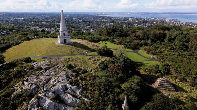 Aerial view of Killiney Hill in Dublin, Ireland