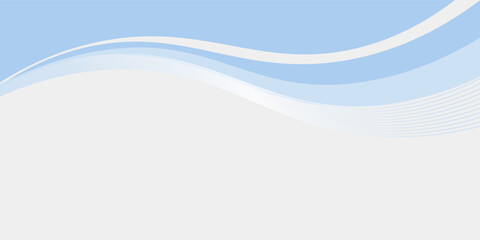 Naklejka premium Modern Blue and White Wave Abstract Background. Minimalist Geometric Curves and Flowing Lines for Corporate Identity and Web Header. vector illustration