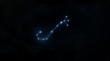 Scorpio constellation on a black background. Zodiac sign in the night sky. Stars form an astrological figure. © Nazarii