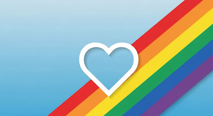 ハートは虹色背景で愛と希望を鮮やかに表現します