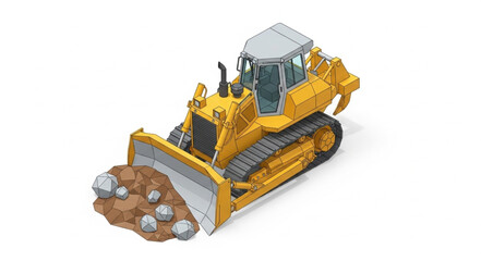 Yellow Bulldozer Heavy Machinery Equipment. © Junta