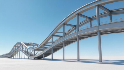 Fototapeta premium Curved Modern Infrastructure Overpass Structure
