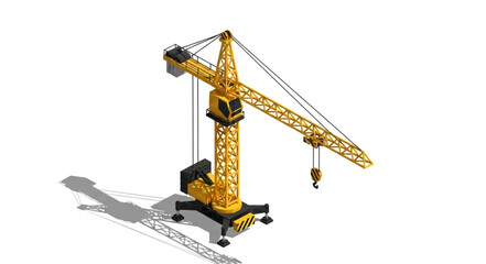 Yellow Construction Crane Heavy Machinery. © Firman