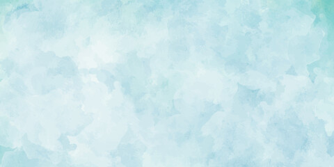 Obraz premium Ocean abstract winter blue and white watercolor background, paint square stain, banners design.