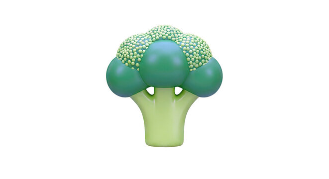 3D Render of a Green Broccoli Florette