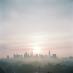 Soft Neutral Sunrise With Subtle Urban Trace Background
