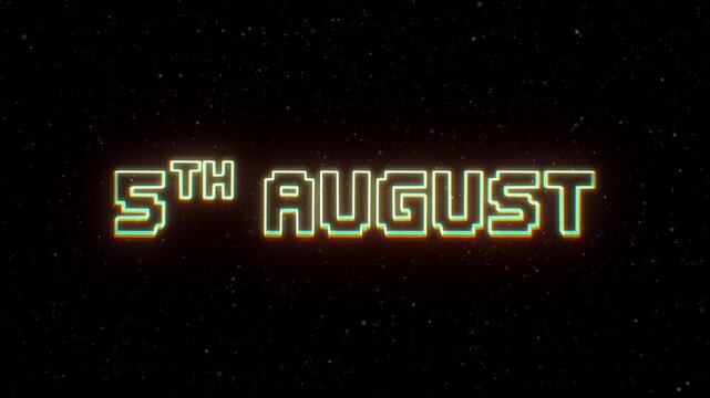 5th August Neon text with retro style