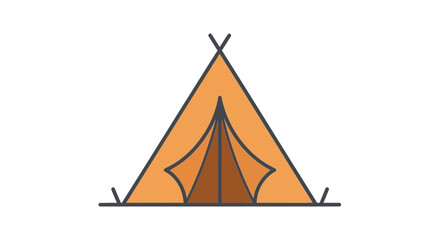 Minimalist vector illustration of a camping tent on white background © Rohim