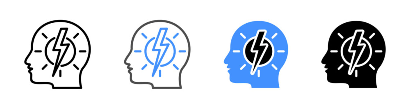 Mental Strength and Inner Power Concept icon. Vector Illustration