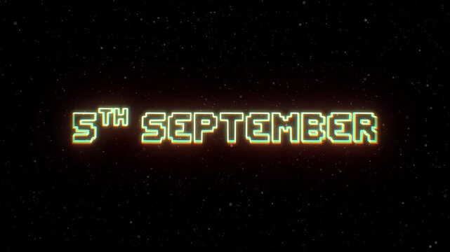 5th September Neon text with retro style