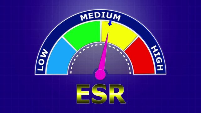 4K Animated Erythrocyte Sedimentation Rate (ESR) Meter Increasing from Low to High Levels , Monitoring Inflammation and Autoimmune Conditions.