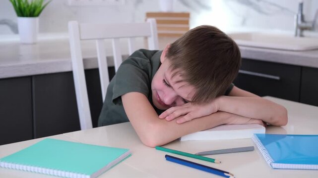 Child refuses to do homework, feels tired when doing homework at home, student has difficulty concentrating, fatigue from studying, lack of motivation, stress in studies, modern childhood.
