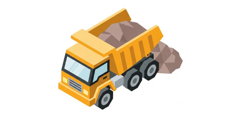 Yellow Dump Truck with Sand. © Nazrul