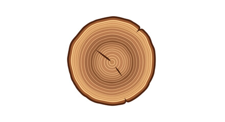 Vector illustration of a wooden tree stump cross-section