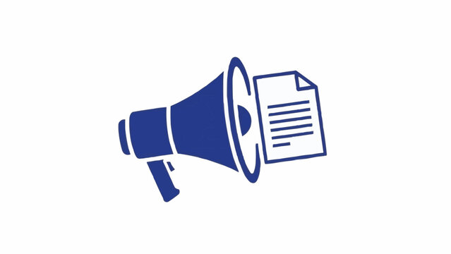 Megaphone with document announcement.