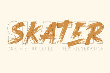 t shirt graphics graffiti print vector design, tees, SKATER slogan art Tees, graffiti slogan print with neon spray, Urban typography hipster street art for graphic t- shirt or sweatshirt.eps © Sukman