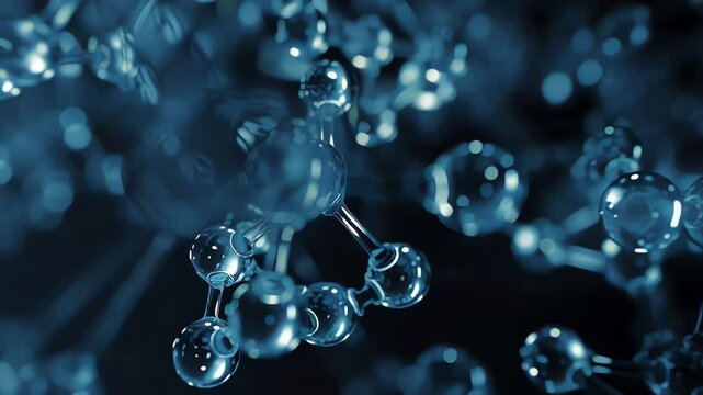 Abstract Molecular Structure Background Blue Glowing Science