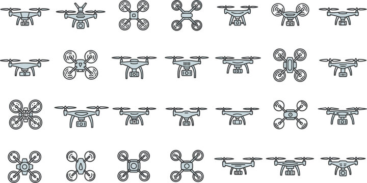 Drone icon set