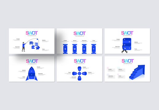 Modern SWOT Analysis Infographic Template Set for Business Strategy