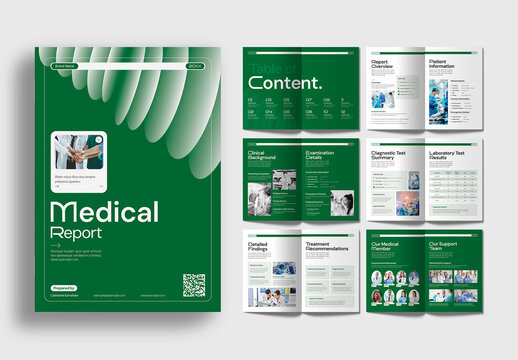 Professional Medical Report Brochure Template with Healthcare Layouts