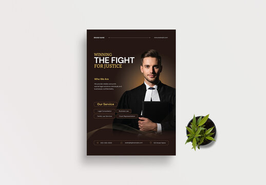 Legal Services and Court Representation Flyer Template for Lawyers